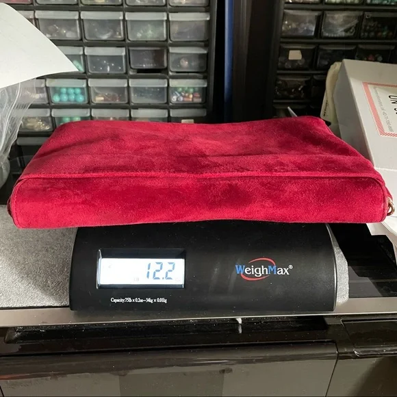 ANN TAYLOR Bella red Suede leather clutch bag - Picture 13 of 14